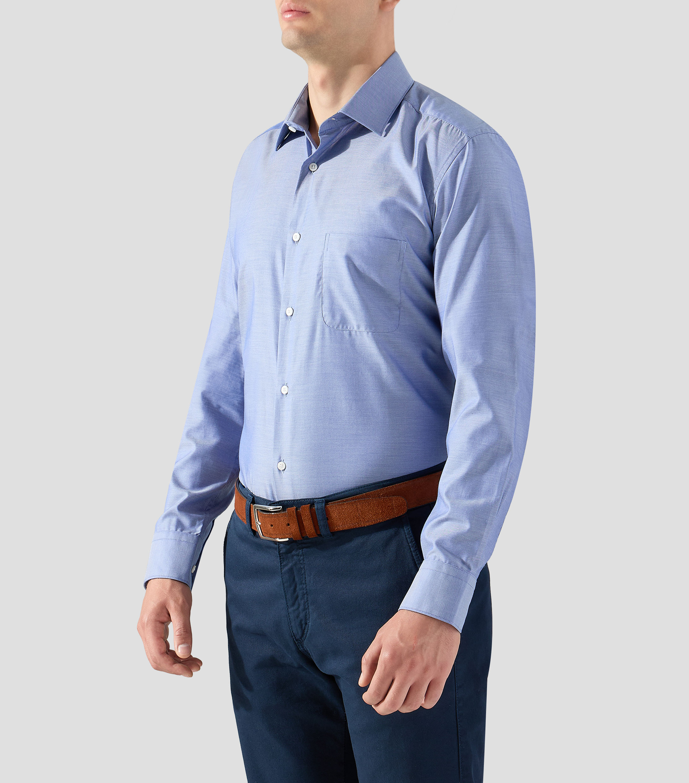 Camisa lisa manga larga Hombre